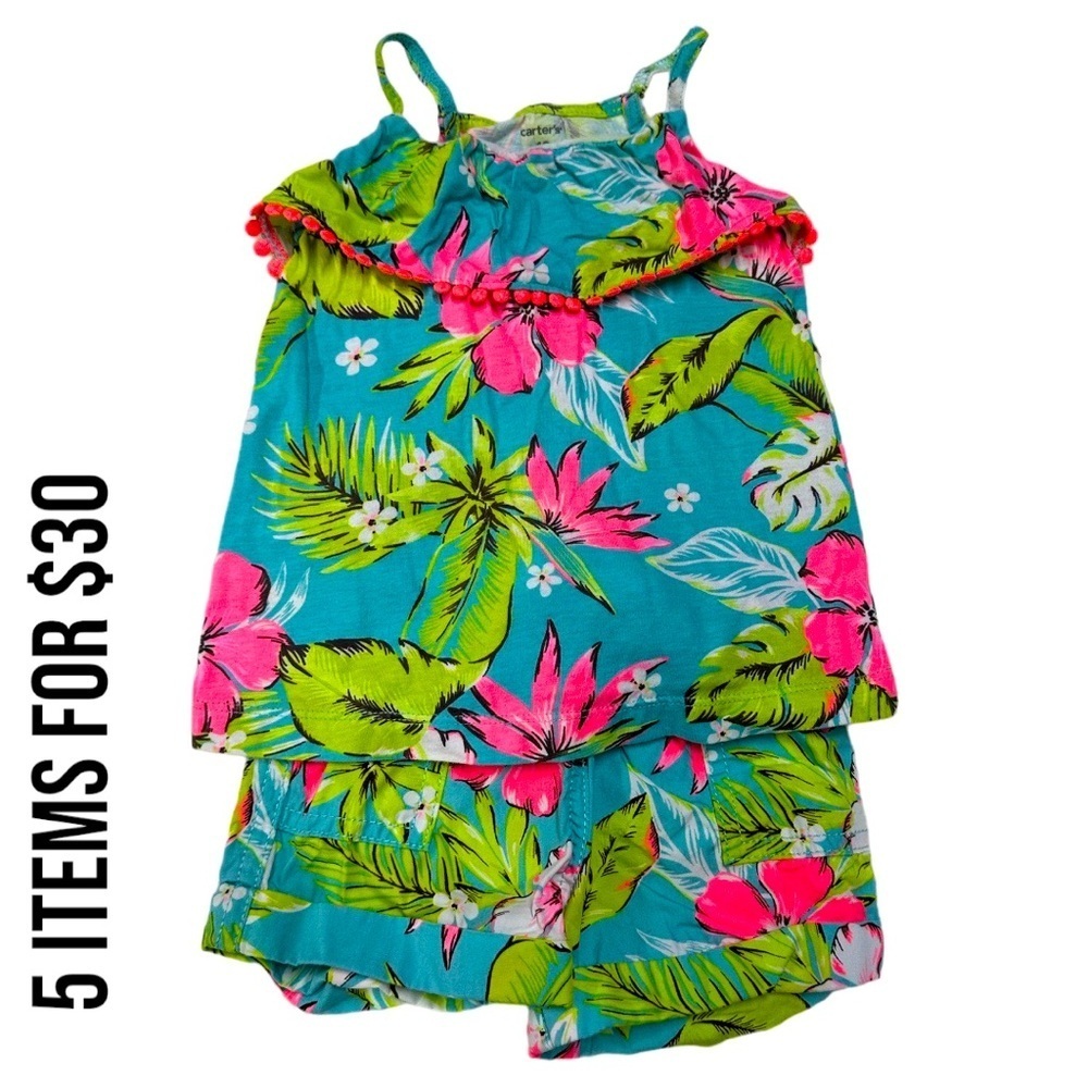 Carter’s Baby Girl matching outfit tropical 12 Months
Size 12 months